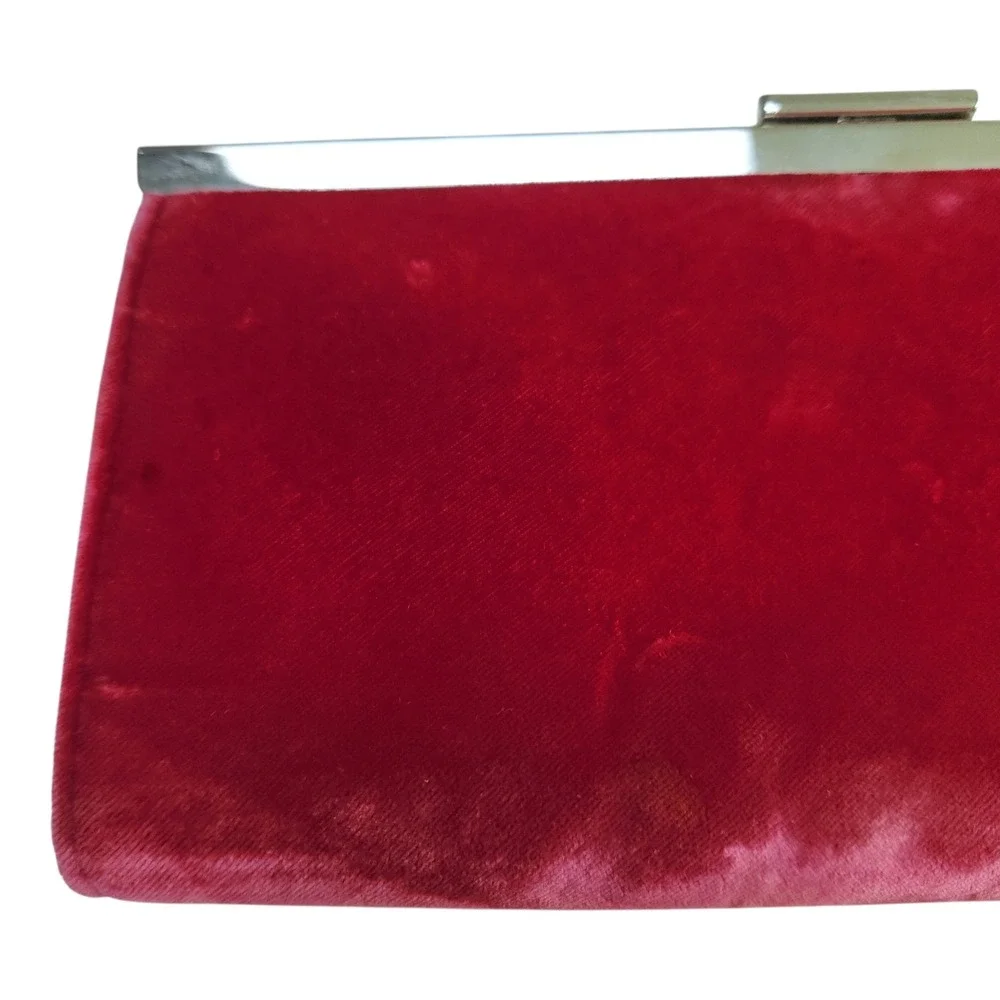 Banana Republic‎ Hot Pink Velvet Clutch Bow Silk Blend Evening Formal Barbiecore